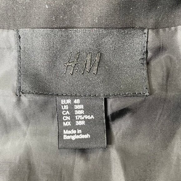 H&M Black Stretch 5 Button Front Chest/Front Pockets Fitted Suit Vest 38R - Picture 5 of 6